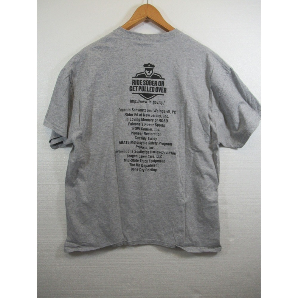 Bob and Tom T-shirt Men XL Gray Biker Miracle Ride Indianapolis Q95 Short Sleeve - Picture 5 of 5